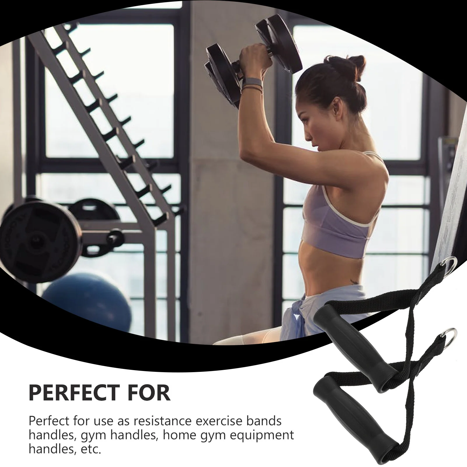 

1 Pair Fitness Handle For Heavy Duty Resistance Band Exercise Handles Ergonomic Grip Strength Training Rope Workout Accessories