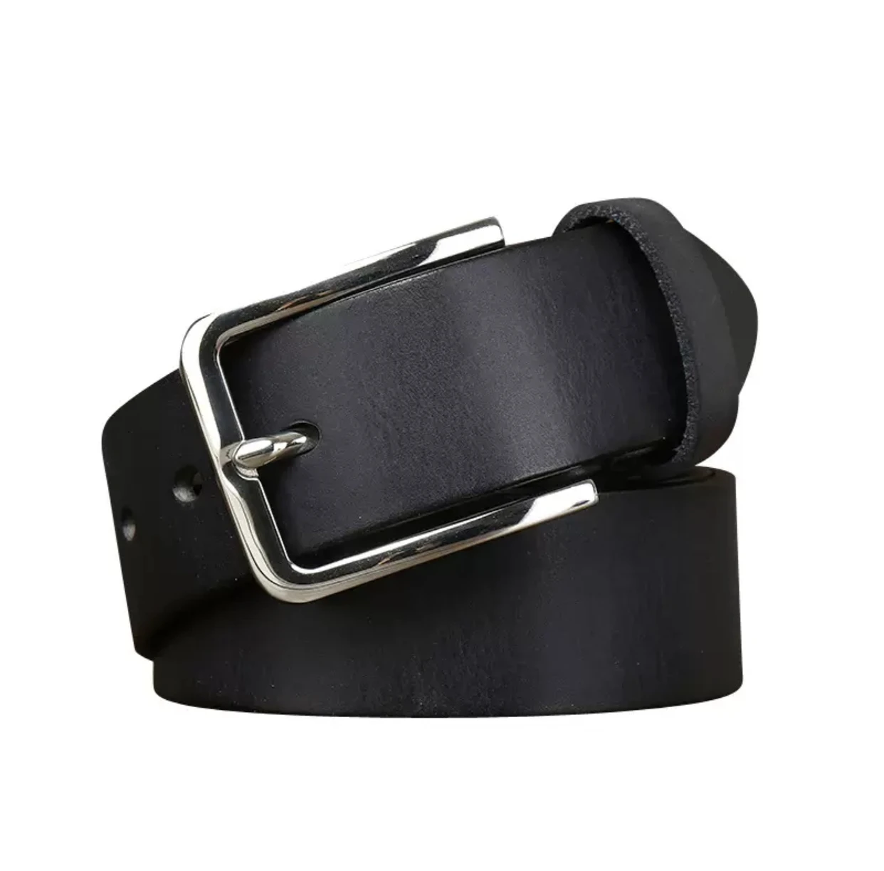 

Stainless steel buckle leather belt for men, luxurious top-grain leather, retro, simple, fashionable, trendy, high-end, versatil