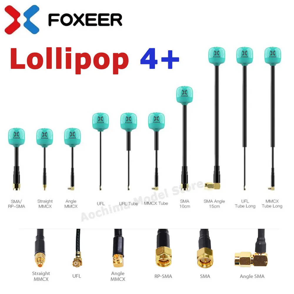 

2 шт. Foxeer антенна Lollipop 4 Plus 4 + FPV антенна 5,8G 2.6Dbi RHCP SMA RPSMA UFL MMCX FPV Omni LDS Антенна для FPV дрона