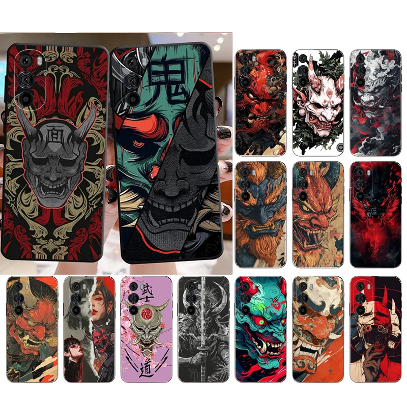 حافظة هاتف على شكل قناع أوني ياباني ديفيل آرت لهاتف موتورولا إيدج 50 40 برو 60 50 40 30 Ultra Neo Fusion Moto G Play G Stylus G Power G #2