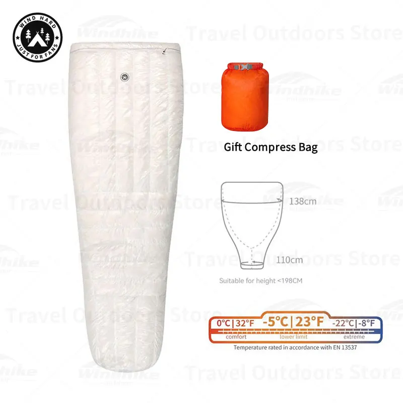 AEGISMAX Duck Down Sleeping Bag 0℃~-22℃ 800FP Sleeping Bag 10D Nylon Outdoor Camping Hiking Ultralight Professional Sleeping Bag