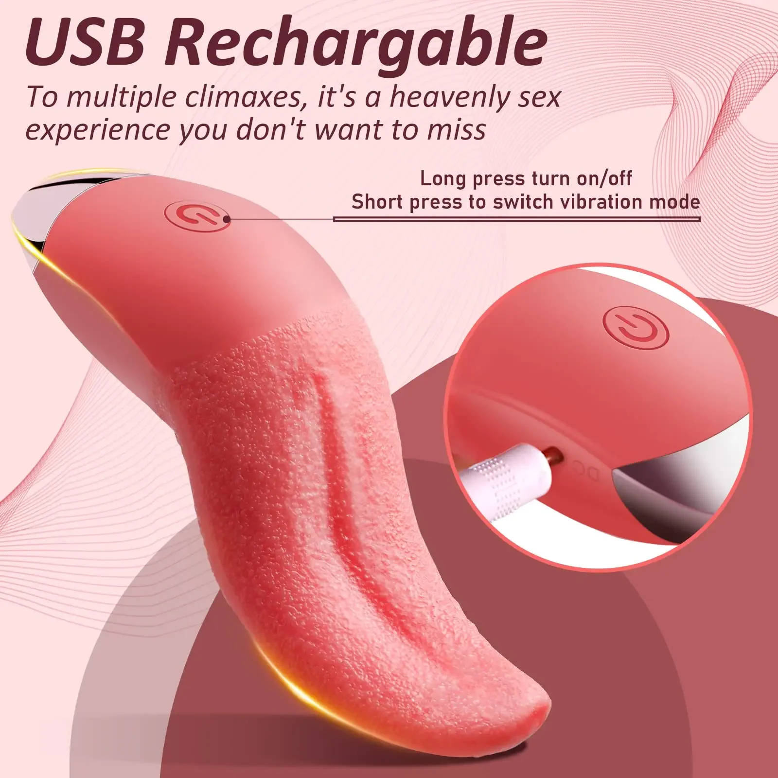 10 Modes Tongue Licking Vibrator For Women G Spot Clitoral Stimulator Dildo Nipple Female Masturbator Vibrators Sex Toys Aldult