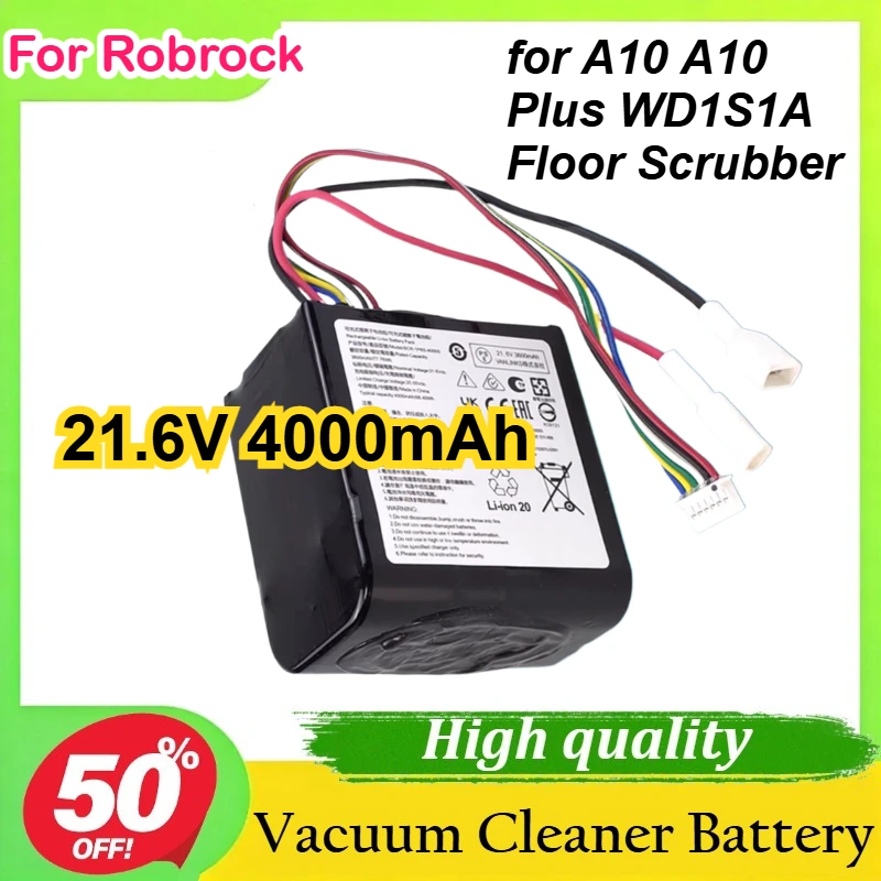 

Сменная батарея 21.6V 4000mAh для поломоечной машины Robrock A10 A10 Plus WD1S1A и пылесоса