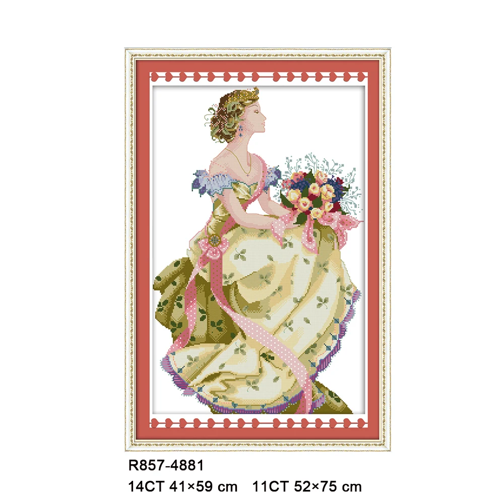 Joy Sunday The Young Girl Beauty Cross Stitch Kits, wiosna, jesień, zima, R757, R857, R858, R859, R860, pałac ubrany, piękno