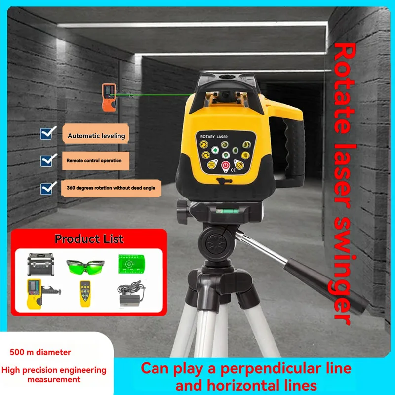 203HG Rotary Laser Level High Stable Rotating Light Beam For Construction Crew Indoor Outdoor Large Site Layout Measuring Tasks