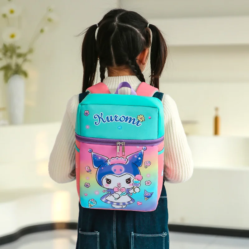 Kuromi-Mochila impermeável de grande capacidade para jardim de infância, bolsa de anime, presente para meninas, estudante, grande capacidade