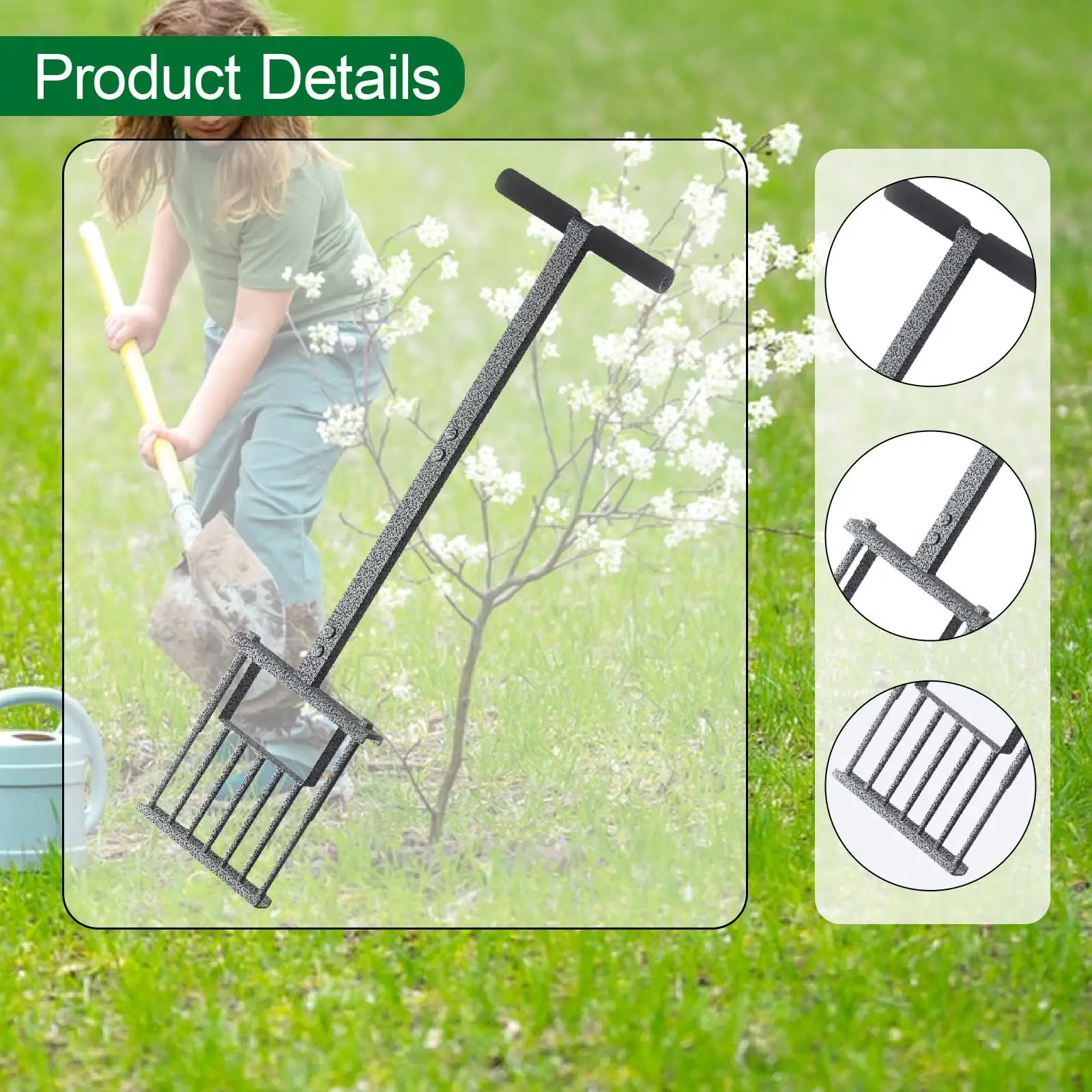 Aeratore per prato Attrezzo da giardinaggio Manutenzione del ferro Allentamento del terreno Spina per erba Aeratore Attrezzo per prato per patio Piccolo cortile
