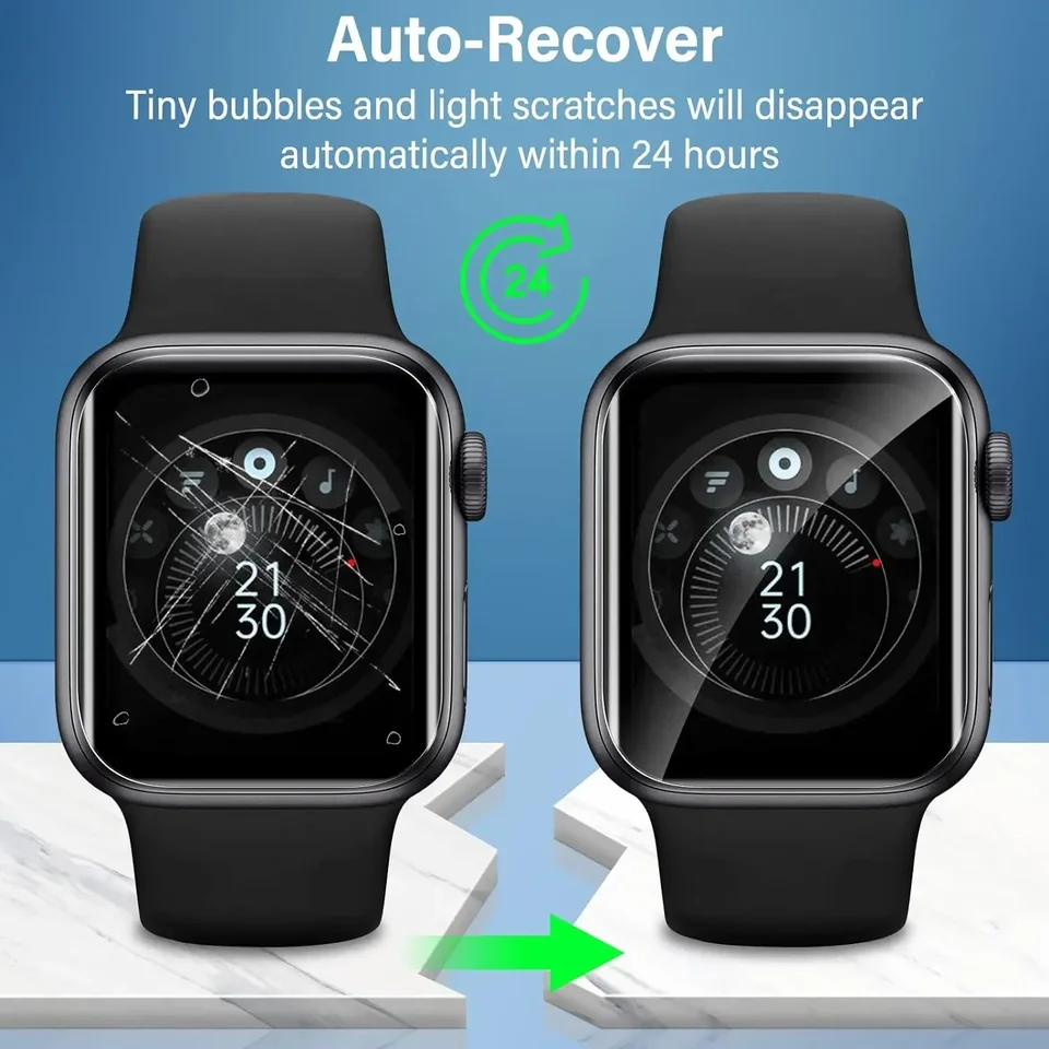 5 Piezas Película Protectora para Apple Watch Protector de Pantalla 49mm Accesorios 40mm 44mm 45mm 41mm Serie 10 46mm 42mm 9 8 7 Se Ultra 2 4