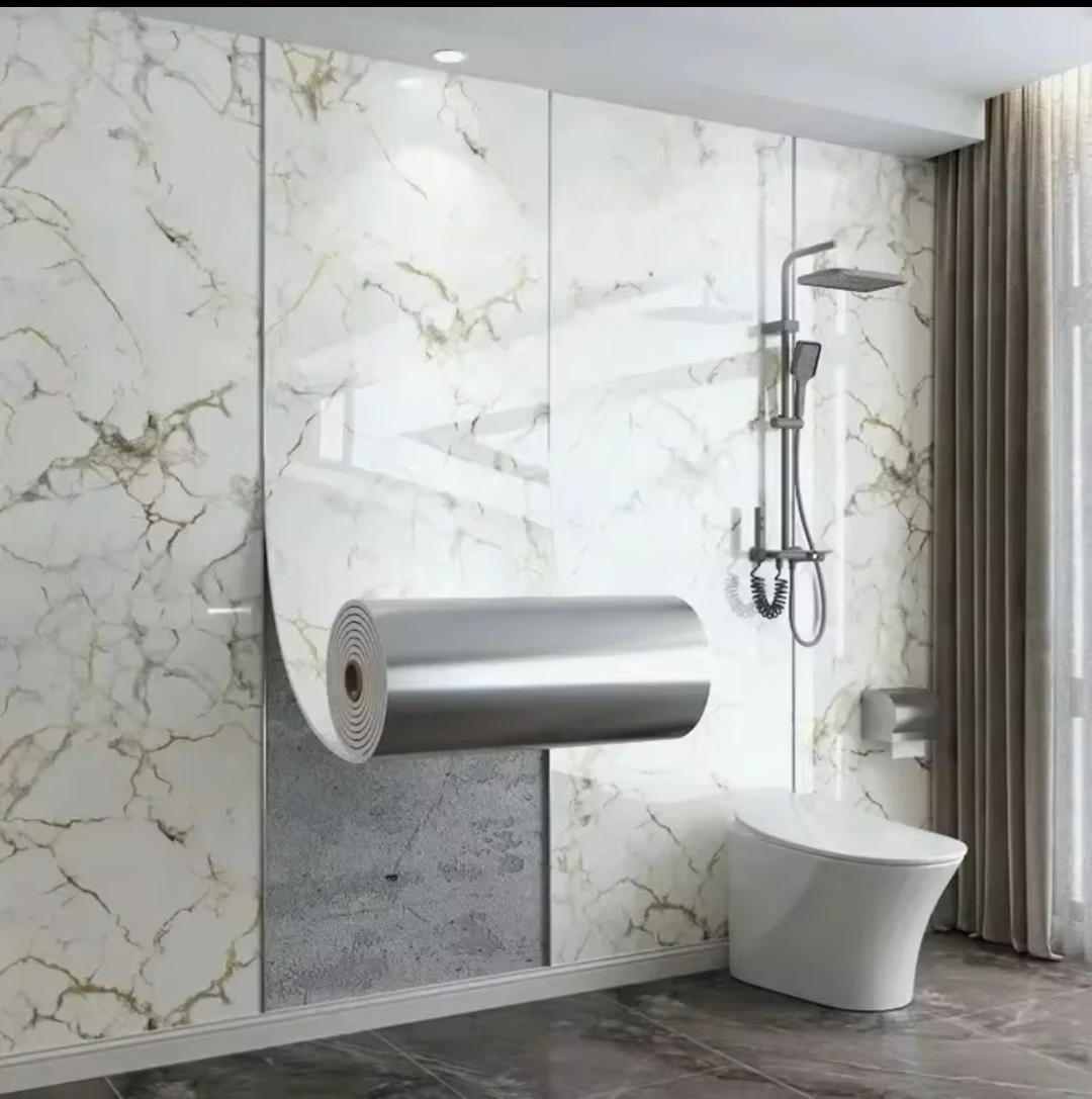 

Водонепроницаемые толстые обои 40 см, самоклеящиеся настенные наклейки под мраморную плитку, легкая установка на стены ванной и гостиной
