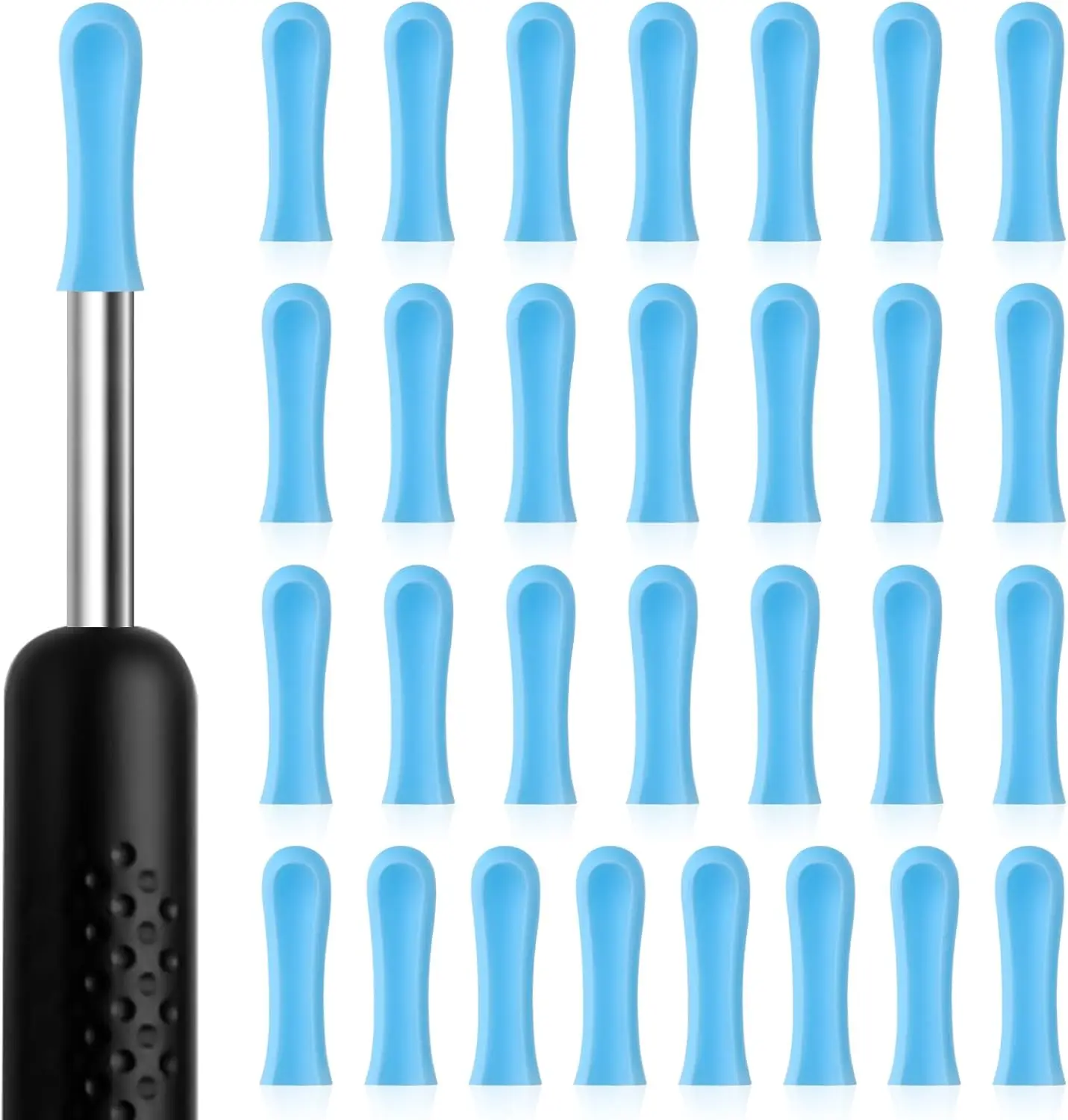 

30 шт. силиконовых насадок для ушной камеры для удаления влажного/сухого воска, мягкие многоразовые колпачки