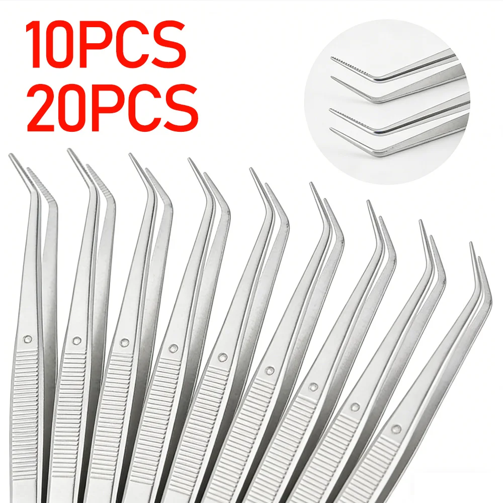 

10 20PCS Stainless Steel Dental Cotton Tweezers Filling Clip Nail Art Nippers Professional Medical Surgical Instruments