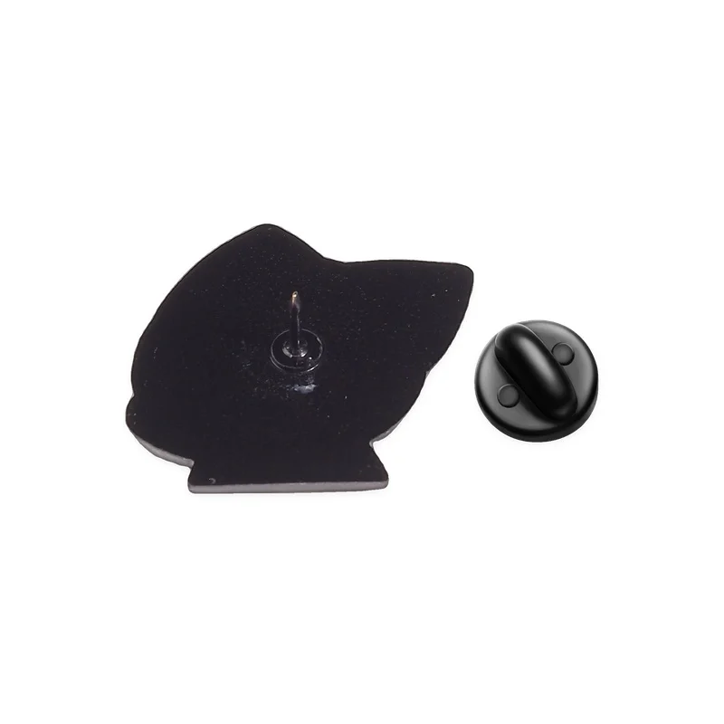 Paar-Katzen-Cartoon-Emaille-Pin: Süße schwarz-weiße Katzen-Brosche mit Strabismus & spähendem Blick für Paare, beste Freunde, Taschen- & Reversdekoration, Geschenk – Detail 2