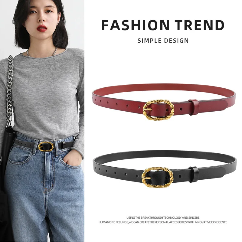 

Genuine leather women's belt, versatile and fashionable jeans high-end belt