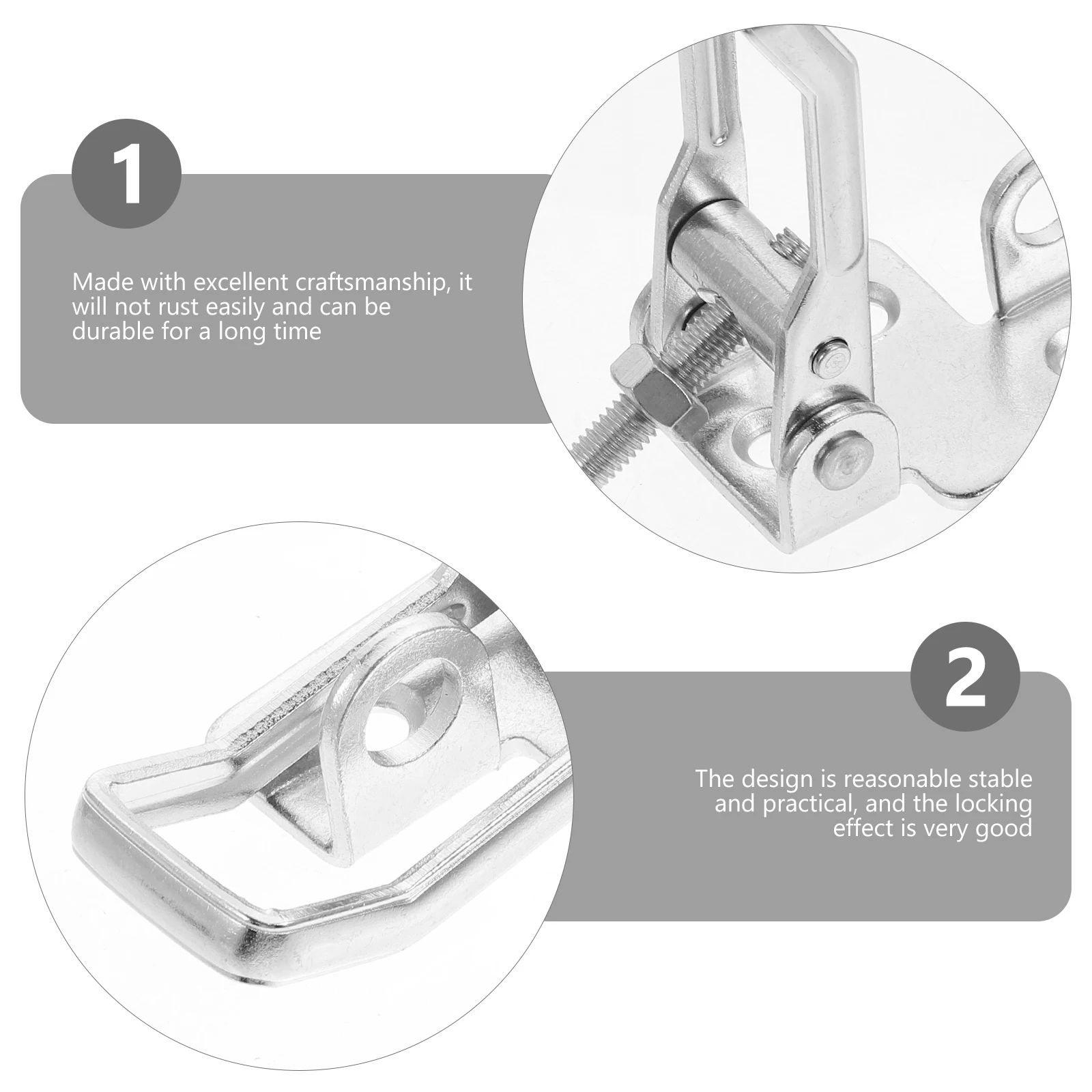 

2pcs Adjustable Buckle Stainless Steel Marine Latch Clamp Lock for Yacht Boat Hatch Door Practical Fixed Lock Wide Uses Long