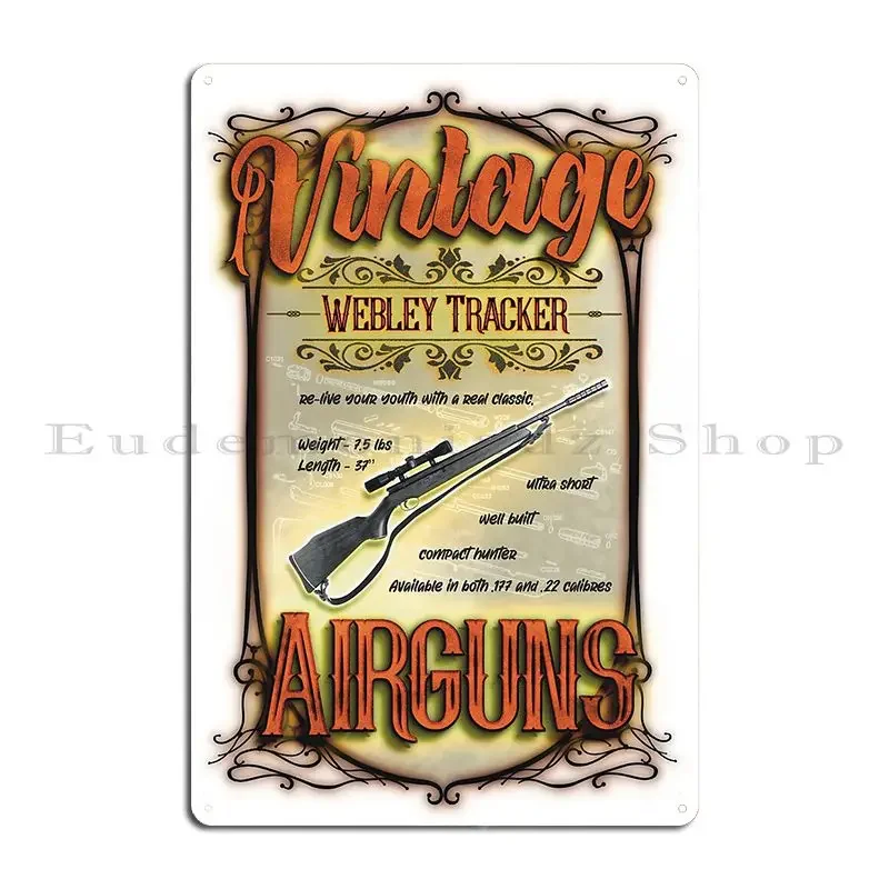 Vintage Airguns Webley Tracker Keltyboy placa de Metal cartel cartel pared personalizado diseño de garaje cartel de estaño cartel