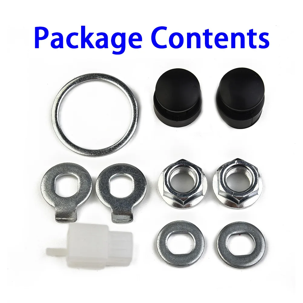Replacement Axle Hardware Kit For E-bikes With For M14 Lock Nut Support Including Lock Washers Spacers And Rubber Nut Covers