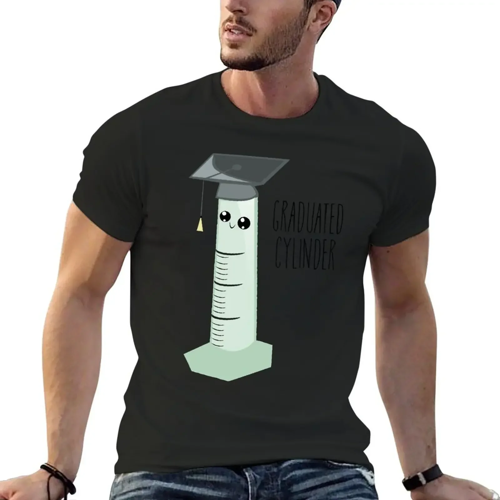 Graduated Cylinder Sticker T-Shirt quick drying shirts graphic basketball graphic tees rapper graphic tees T-shirt men