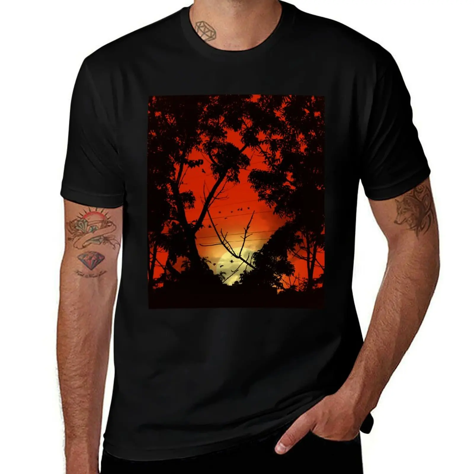 

Sunset T-Shirt shirts t t cotton humor t dark shirts designer funny man shirt T-Shirt Before 100%