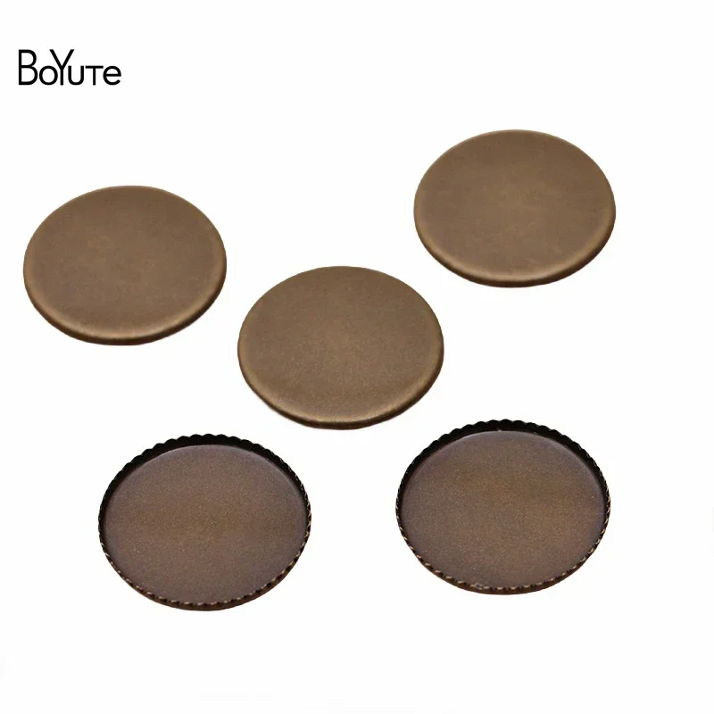 

BoYuTe (100 Pieces/Lot) 8-10-12-14-16-20-25-30MM Cabochon Base Setting Diy Blank Tray Jewelry Accessories