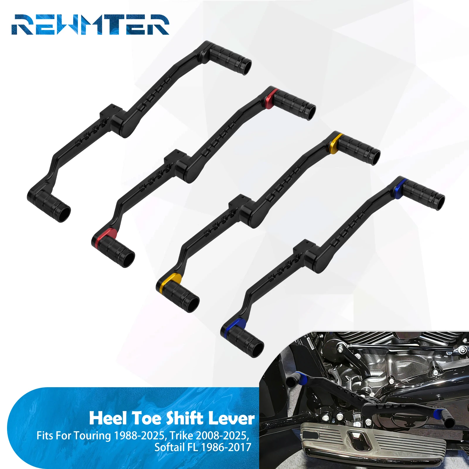 

Motorcycle Heel Toe Shift Lever Front Rear Gear Shifter Levers With Pegs For Harley Softail FL 86-17 Touring 1988-UP Trike 08-UP