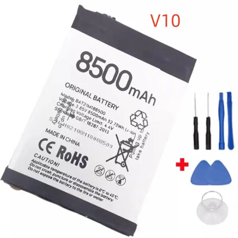 100% original battery for DOOGEE V10 battery 8500mAh Replacement + Tracking Number for DOOGEE BAT21M188500 battery