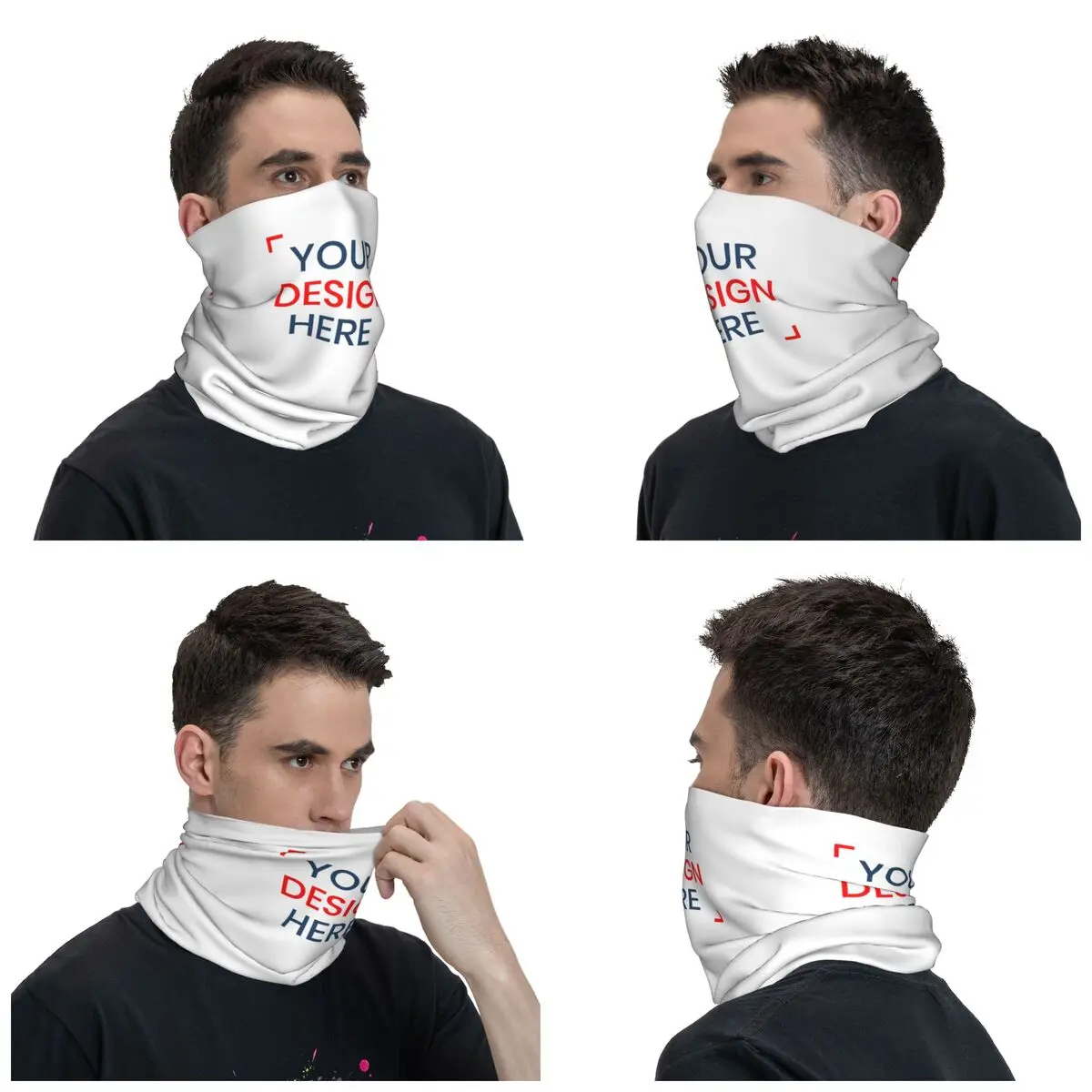 Personalizzato personalizza Logo Bandana scaldacollo invernale da uomo sciarpa antivento avvolgente per lo sci il tuo Design qui fascia per ghetta