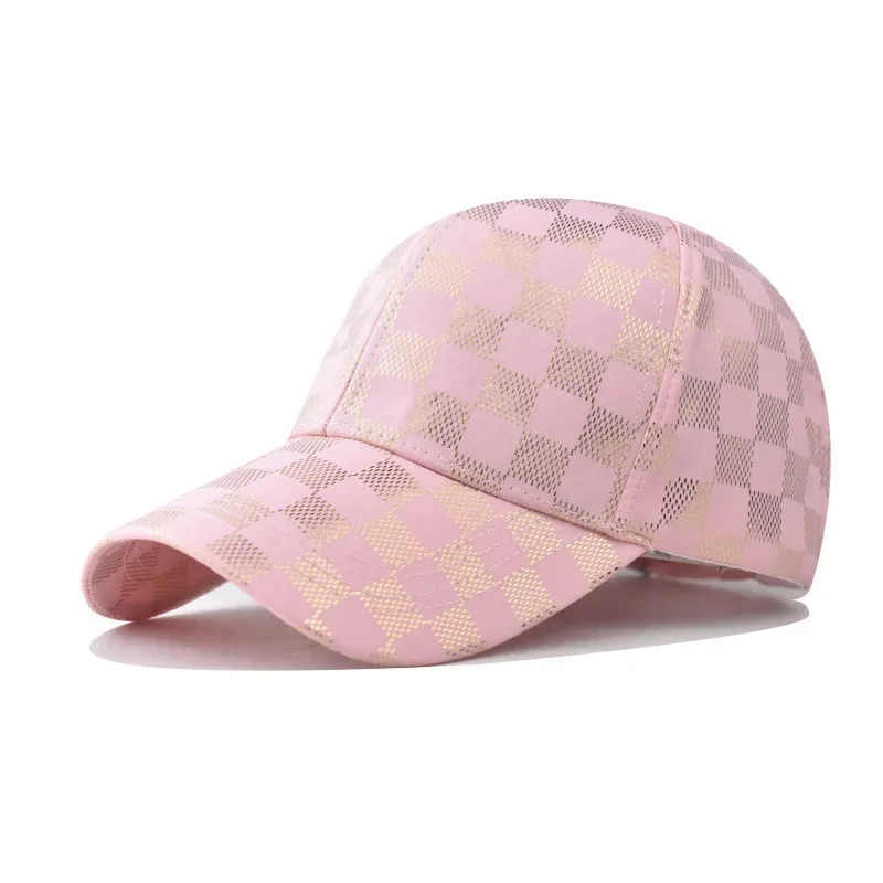 Shiny Glitter Classic Plaid Baseball Cap for Women Girl Summer Caps Sun Hats