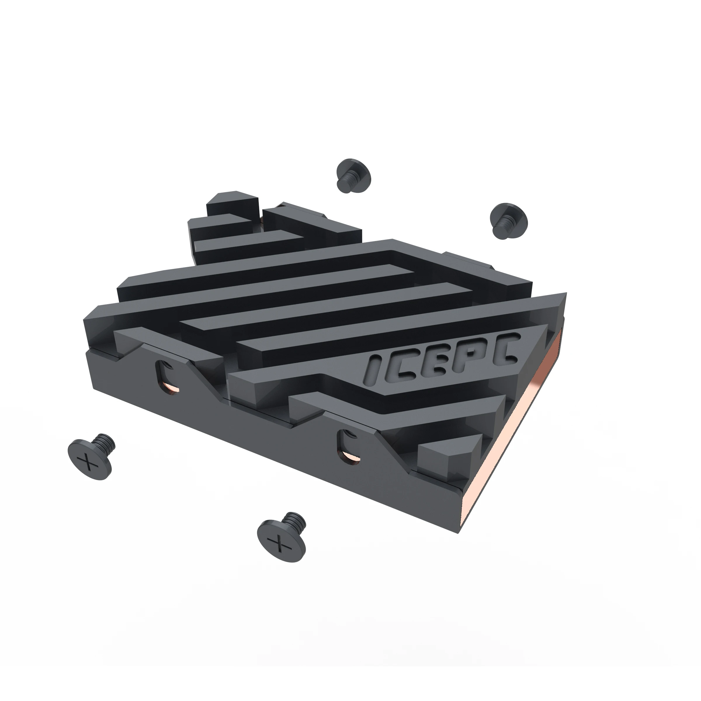 ICEPC M.2 NVMe SSD 2242 Heatsink Copper Graphene Cooling Heat Sink With Thermal Silicone Pad Full-Cover Efficient Radiator