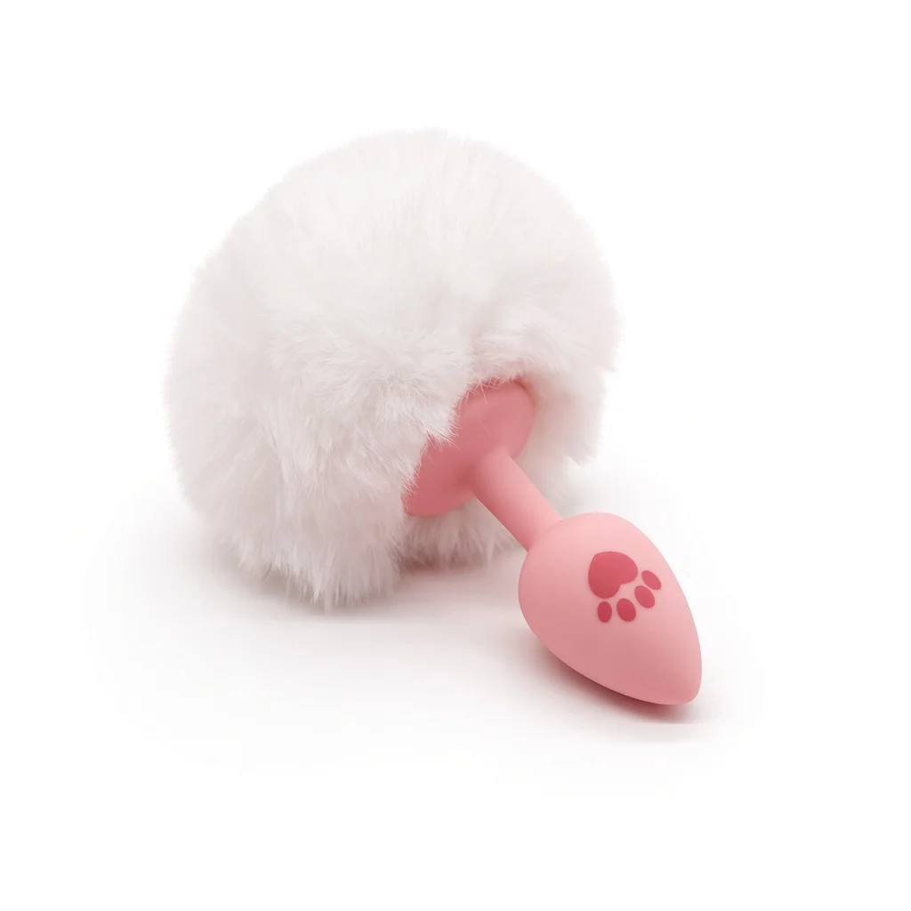 Silicone Tail Butt Plug Pink Cat Tail Anal Plug White Bunny Tail Plug Paw Print Beginner Anal Toys Party Cosplay for Gay Lesbian