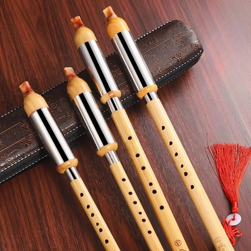 7 Holes Bawu Bamboo Vertical Blowing Flute Traditional Adult Beginners Playing Musical Instruments Detachable Professional Bawu