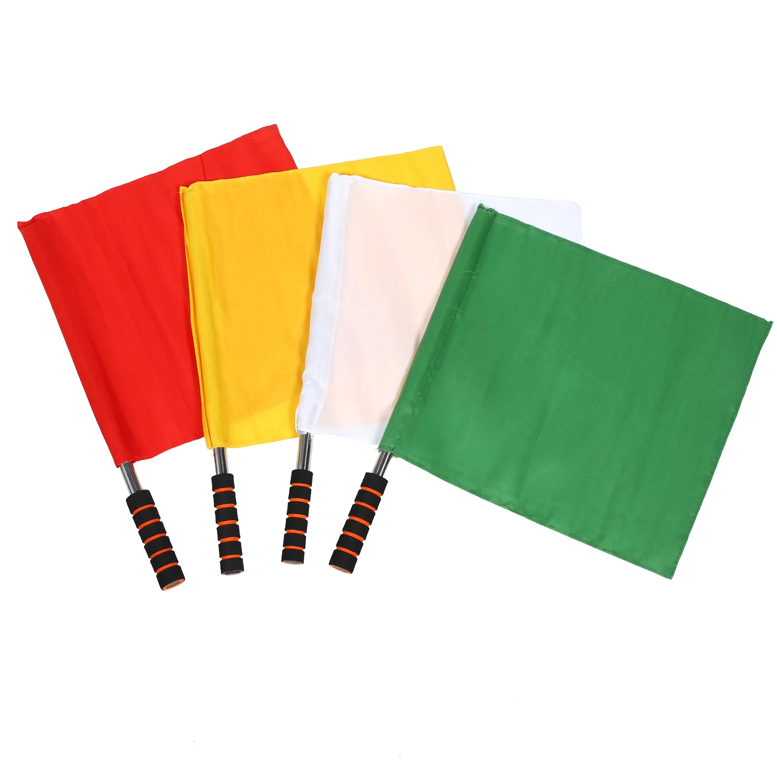 

4 Pcs Referee Flag Colored Flags Small Hand Signal Race Conducting Waving Football Match Handheld