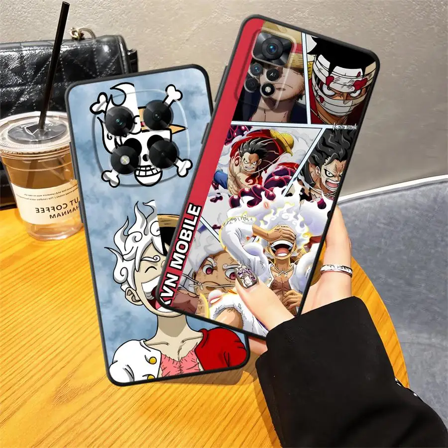 Case for Xiaomi Redmi Note 7 8 13 14 Pro Plus 9S 9 10 11 12 Pro 12s 10S 11s Black Soft Phone Cover One Piece Adventure Luffy