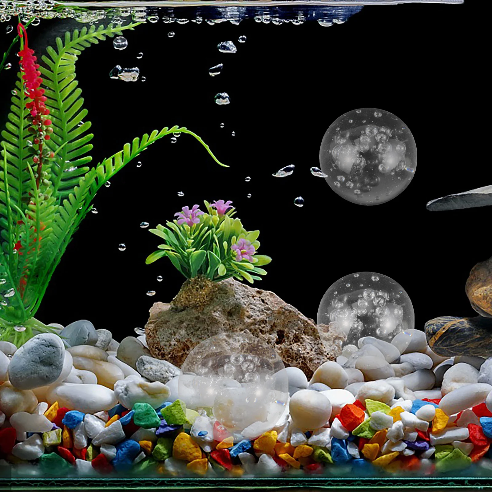 

2Pcs Transparent Glass Sphere Ball for DIY Fountain Decorative Centerpiece Bowl Paperweight Indoor Outdoor Decor Crystal Orb