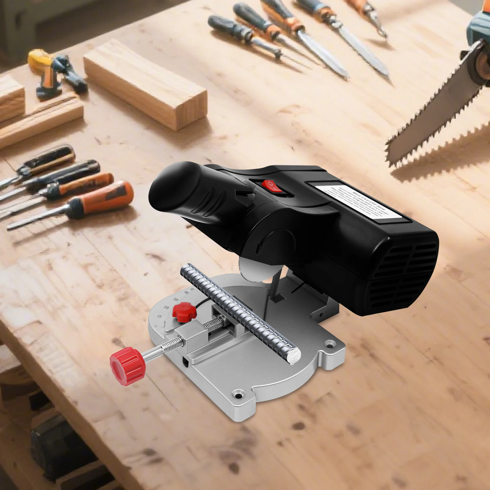 

90W Jig Saw 6000rpm Mini Electric Saw 0-45° Adjustable Mini Scroll Saw with Clamping Tool for Wood Metal Plastic DIY