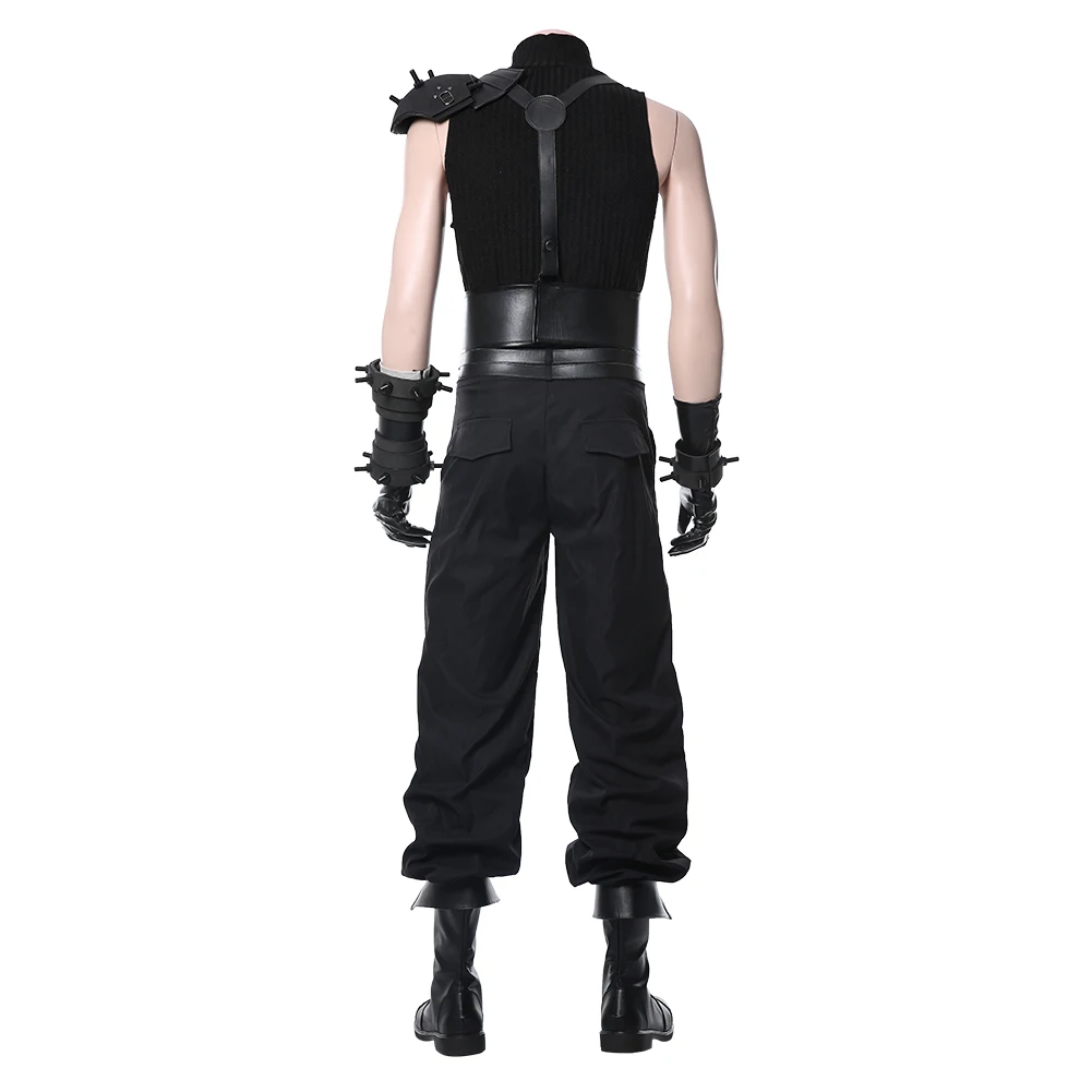 Fantasia Final cos Cloud strife COSPLAY WIG FF7ตุ๊กตาผู้ใหญ่ผู้ชายเสื้อกั๊กกางเกงชุดชุดฮาโลวีน Baju karnaval