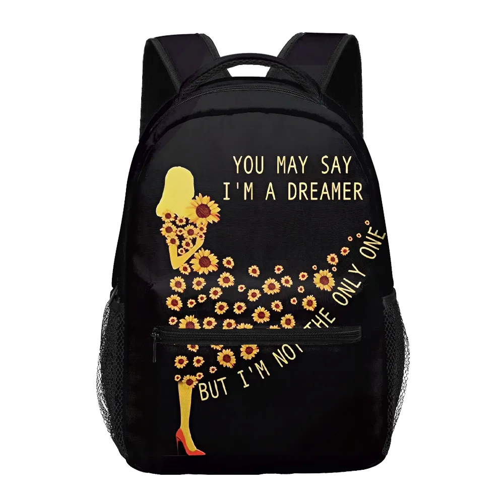 

Harajuku Kpop Youthful School Bags Unisex daisy sunflower Travel Bags 3D Print Oxford Waterproof Notebook Shoulder Backpacks