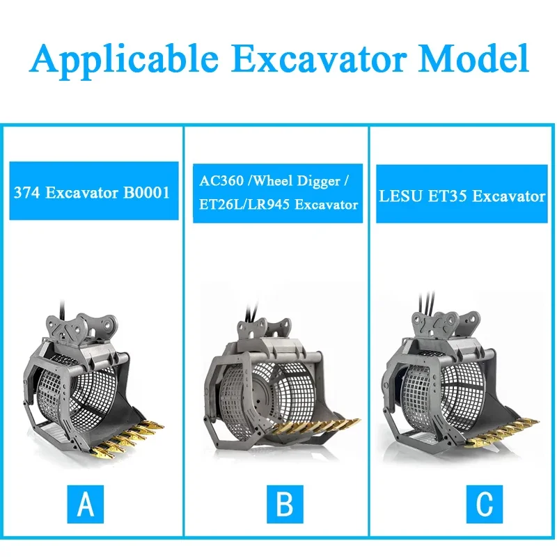 LESU AT-C0018 Screen Bucket Quick Release 1/14 RC Hydraulic Excavator Model Full Metal Screen Bucket Kit