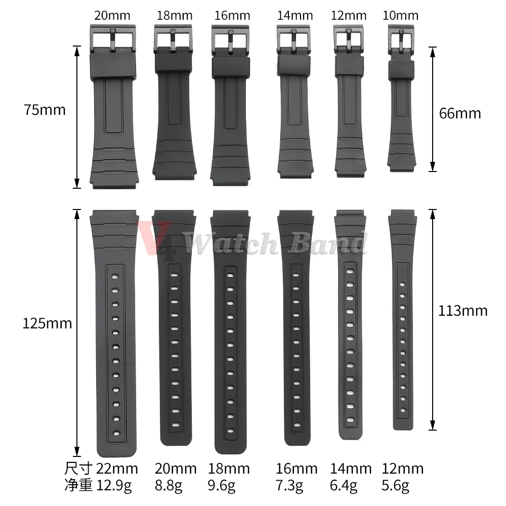 Silicone Watch Strap 18mm for Casio F91W F84 W800H SGW400 F105/108 A158/168 AE1200/1300 Band Resin Bracelet 12/14/16/18/20/22mm view 5