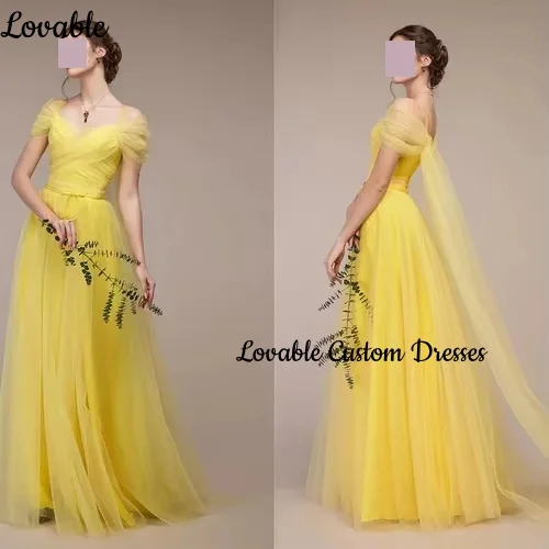 Robes de soirée personnalisées, ligne a, épaules dénudées, longueur au sol, pour femmes, élégantes, luxe, à volants, fermeture éclair, manches courtes