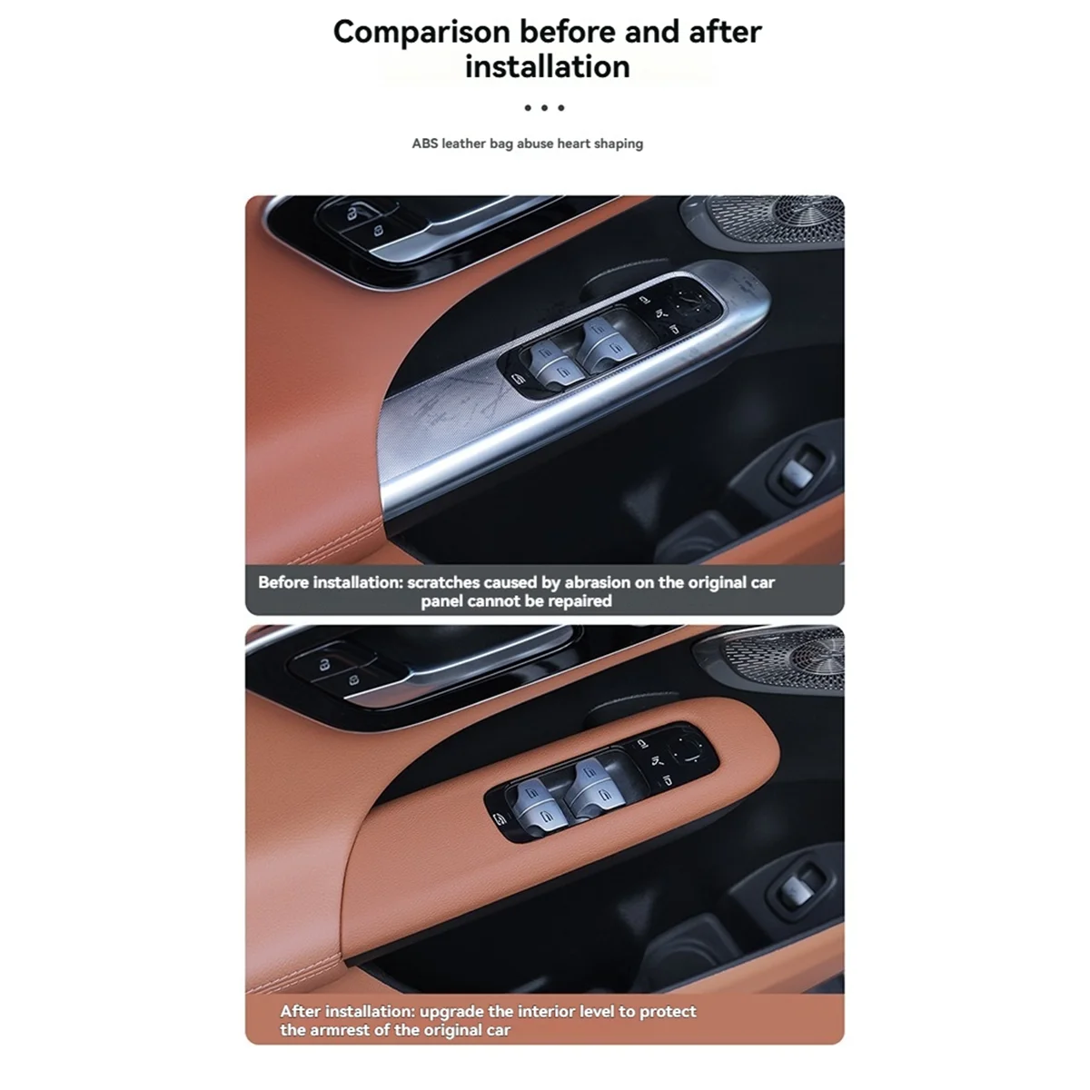 نافذة الباب رفع غطاء أزرار إطار الكسوة ملصق جلدي لمرسيدس بنز C-Class 2022-2024، أسود، LHD -T45C