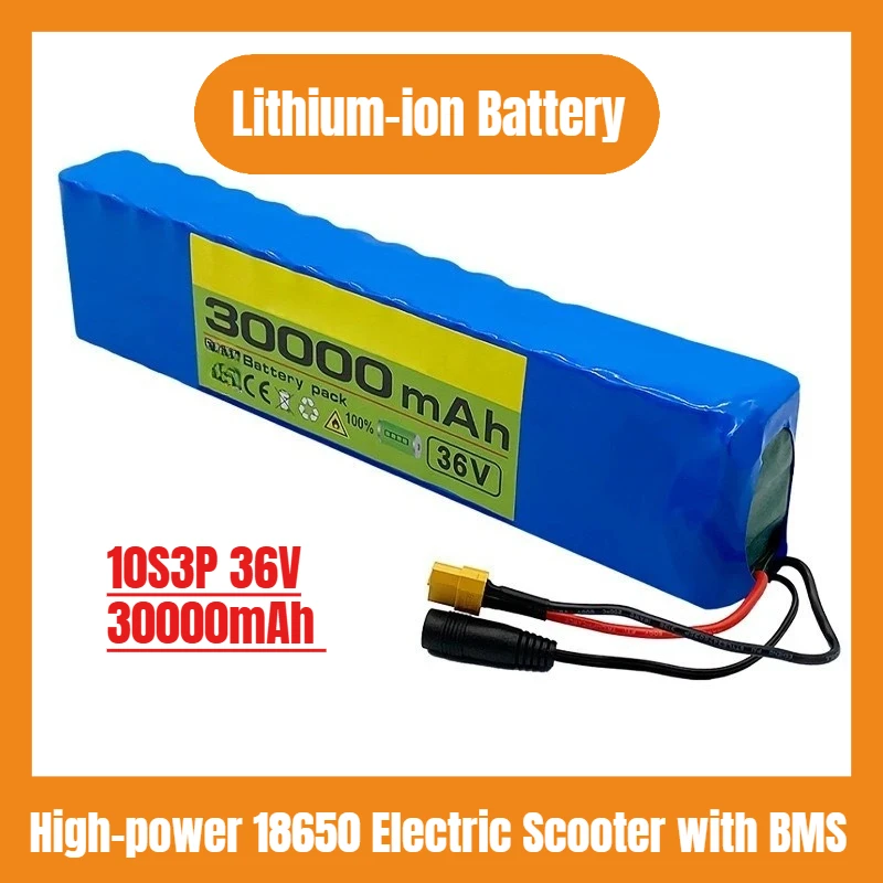 

10S3P 36V 30000mAh Lithium-ion Battery Pack High-power 18650 Electric Scooter with BMS