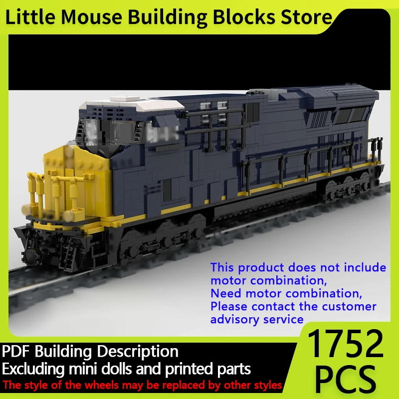 

City Car Model MOC Building Bricks ES44AC Diesel Locomotive Modular Technology Gifts Holiday Assemble Children Toys Suit