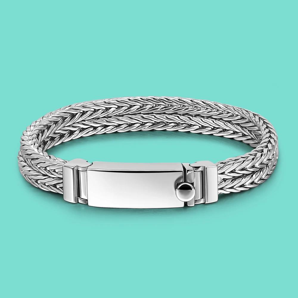 Simple Fashion Classic 925 Sterling Silver Bracelet for Men Women Silvery Chopin Chain Bracelets Jewelry Punk Rock Wrist Chain