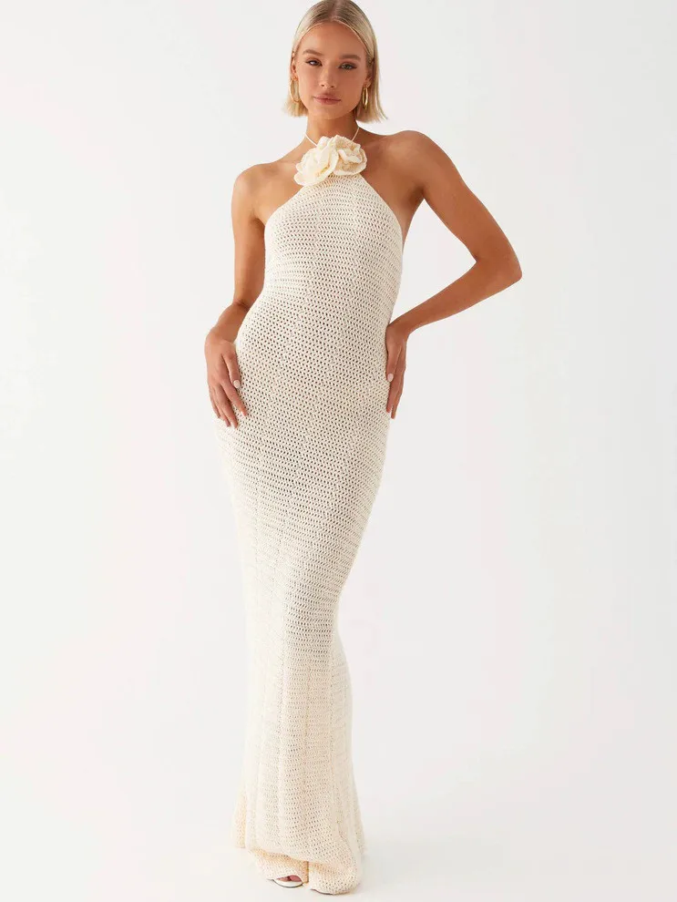 Traje de baño seductor, Bikini de punto de ganchillo, ropa de playa transparente, vestido de playa, traje de baño bohemio para vacaciones para mujer