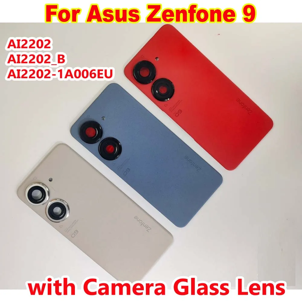 Лучший класс AAA 5,9 дюйма для Asus Zenfone 9 AI2202, задняя крышка батарейного отсека, дверца, задняя крышка телефона с рамкой камеры, стеклянная линза Лучший класс AAA 5,9 дюйма для Asus Zenfone 9 AI2202, задняя крышка батарейного отсека, дверца, задняя крышка телефона с рамкой камеры, стеклянная линза