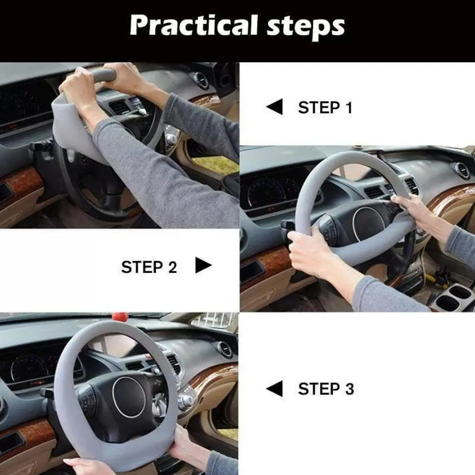 Universal Car Silicone Steering Wheel Cover Anti Slip Soft Grip Cover For 32-40cm / 12.59 -15.75\