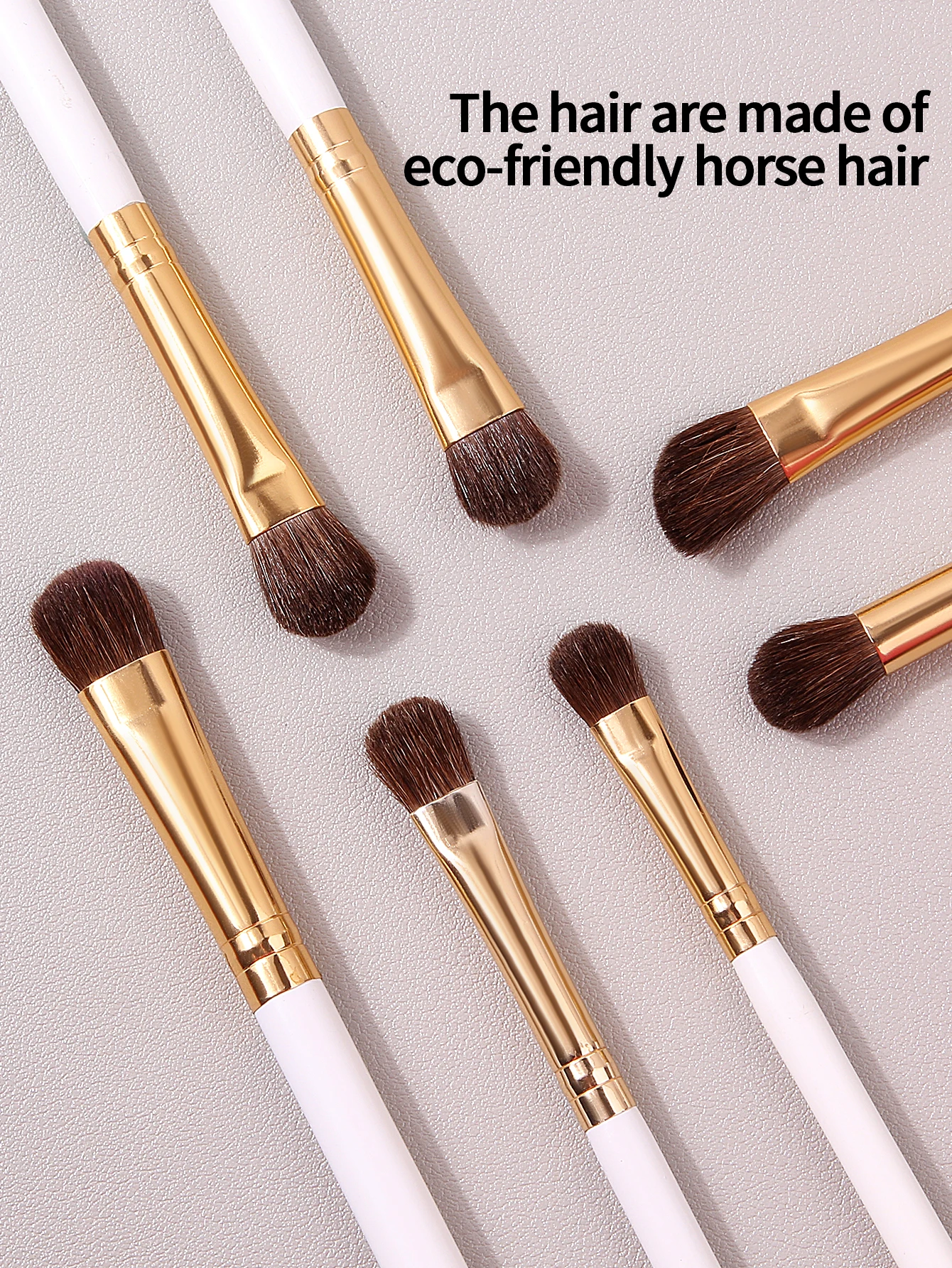 7-delige oogschaduw make-up kwasten set natuurlijk dier paard pony zacht haar cosmetica blending smudge shader borstel beauty kit