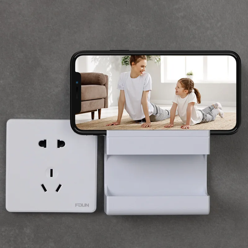 Selbstklebende TV-Klimaanlage, Fernbedienung, Aufbewahrungsbox, stanzfreie, an der Wand montierte Ladestation für Mobiltelefone, Finishing-Box – Detail 9