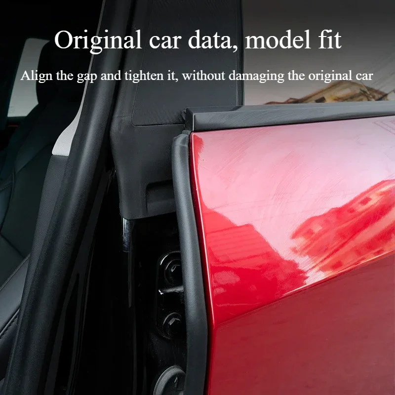 For Tesla Model 3/3 Highland Model Y/Y Juniper Car Door Rubber Seal Soundproof Weather Stripping Trim Wind Noise Reduction Kit