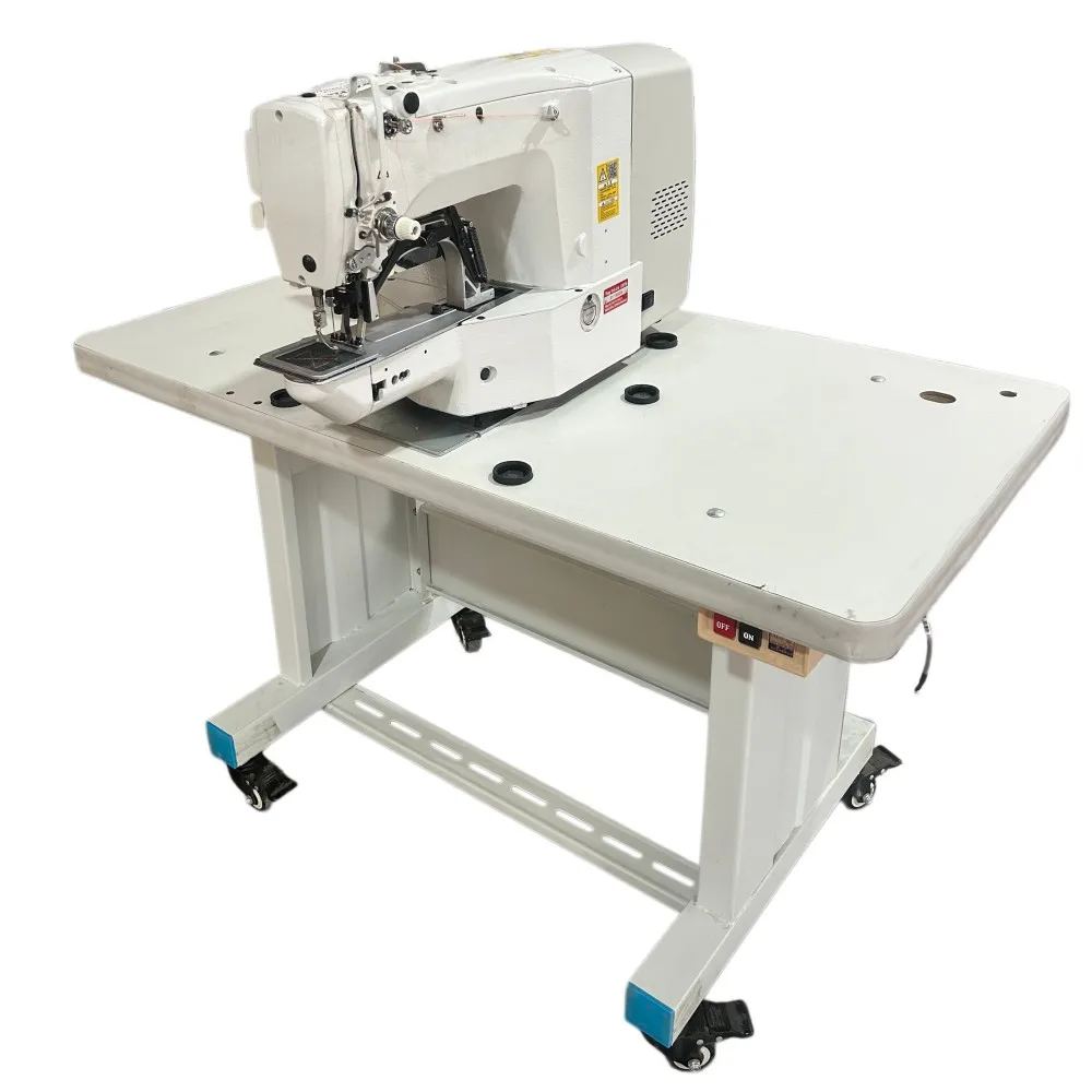 High Speed Computerized Flat-Bed Lock Stitch Bar-Tacking Industrial Sewing Machine for Thick Fabrics Leather Canvas Vinyl